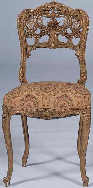 Appraisal: Continental Side Chair Italian th century a Rococo-style carved and