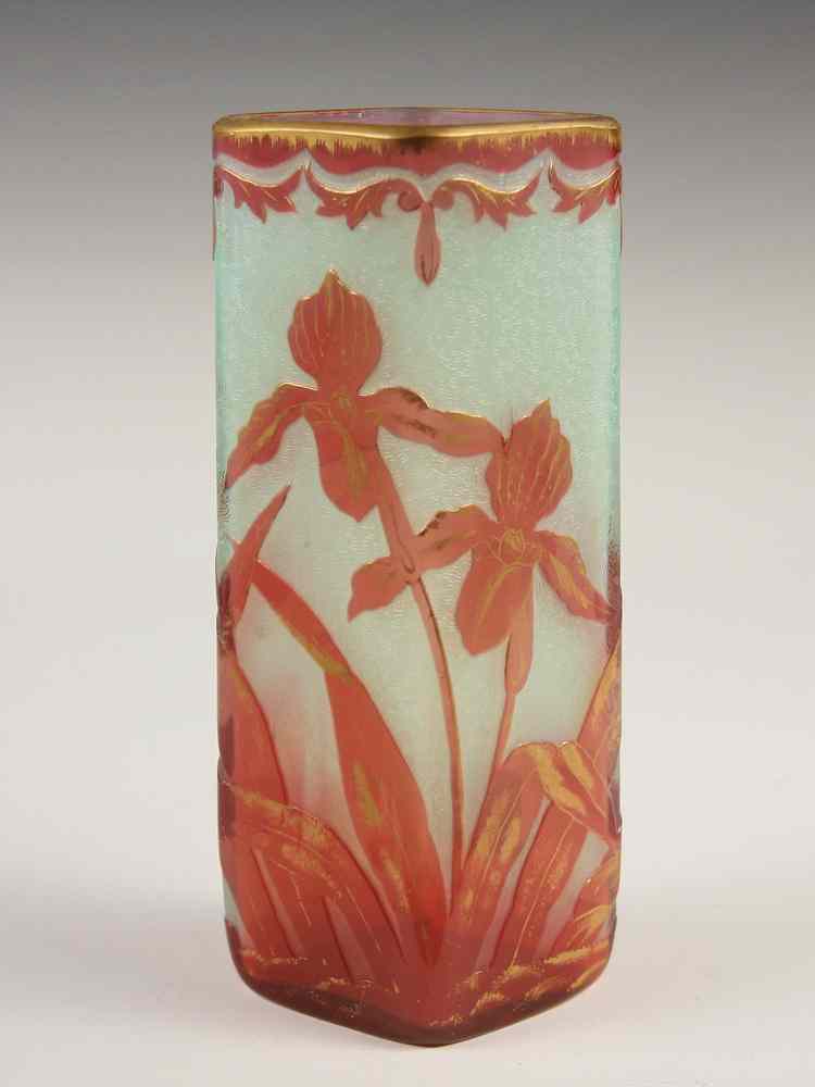 Appraisal: ART NOUVEAU CASED GLASS VASE - Art Nouveau Cased Glass