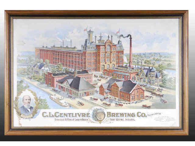 Appraisal: Centlivre Brewing Co Paper Poster Description Circa Fort Wayne Indiana