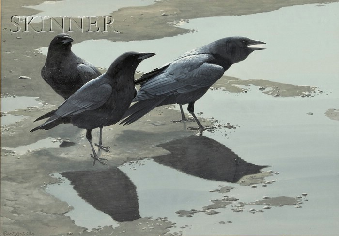 Appraisal: Robert Verity Clem American - Three Crows on the Sand