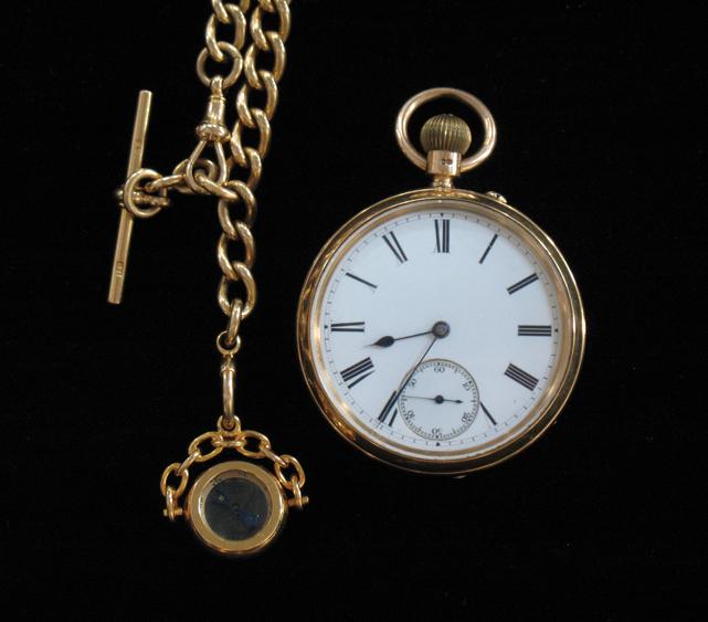 Appraisal: AN CT GOLD GENTLEMAN'S OPEN FACED POCKET WATCH the white