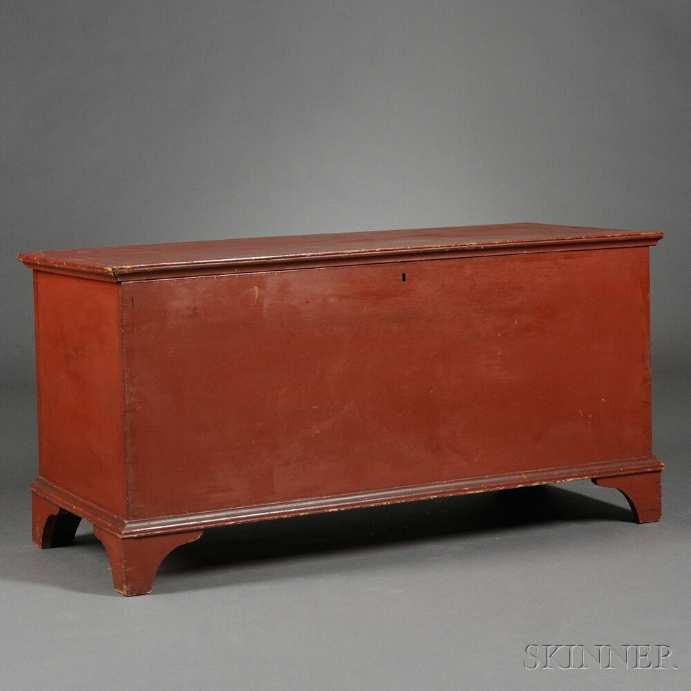 Appraisal: Red-painted Poplar Six-board Chest probably Pennsylvania early th century the