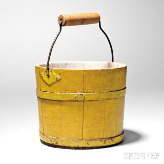 Appraisal: Shaker Yellow-painted Pail Canterbury or Enfield New Hampshire th century