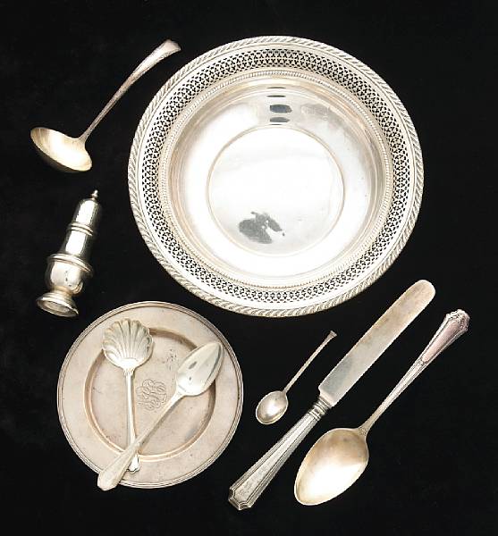 Appraisal: A group of assorted sterling flatware and table articles Comprising