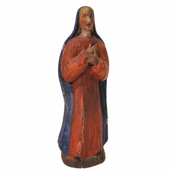 Appraisal: A Continental Carved and Painted Mary Magdalene Santo Figure early