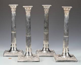 Appraisal: George III Sterling Candlesticks Set of four George III sterling