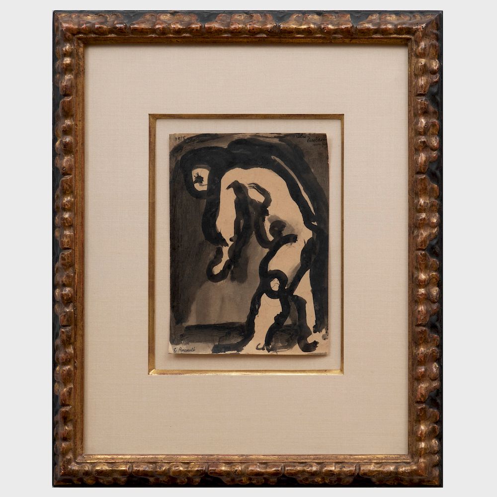 Appraisal: Georges Rouault - Ubu Ink and wash on paper signed