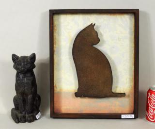 Appraisal: Cast Iron Cat Doorstop Framed Sheet Iron Cat Cast iron