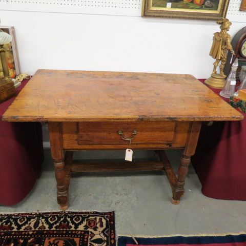 Appraisal: Period Tavern Table tilt topwith drawer below scarce