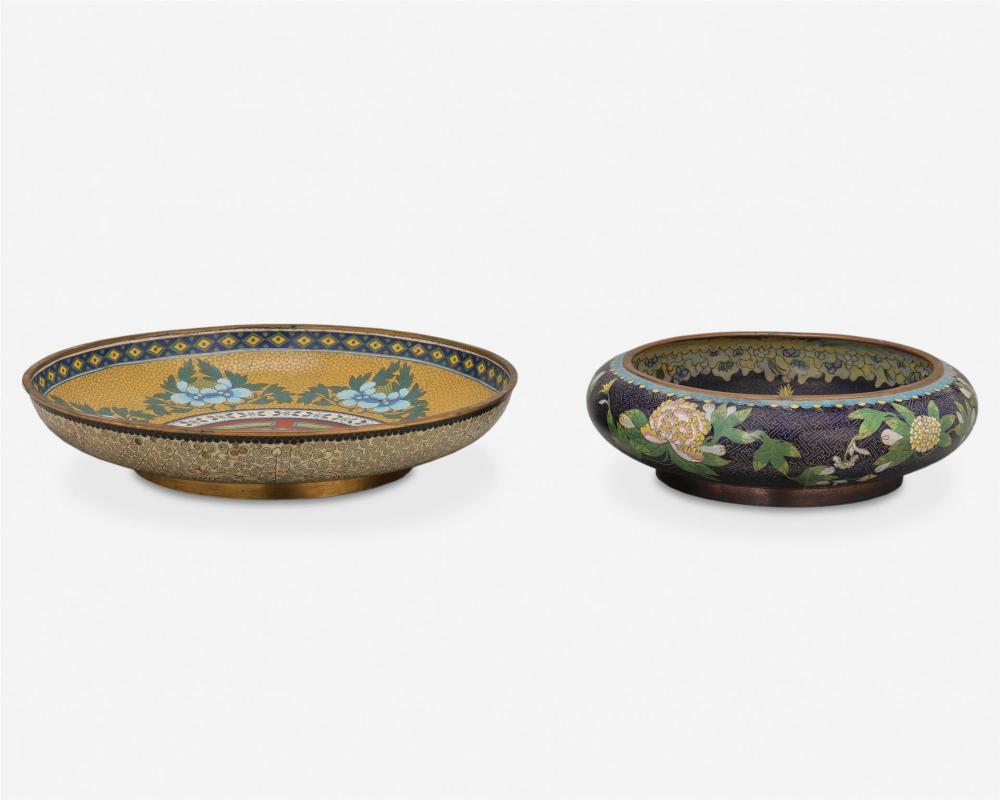 Appraisal: Two Chinese cloisonn table items Late Qing Period One with