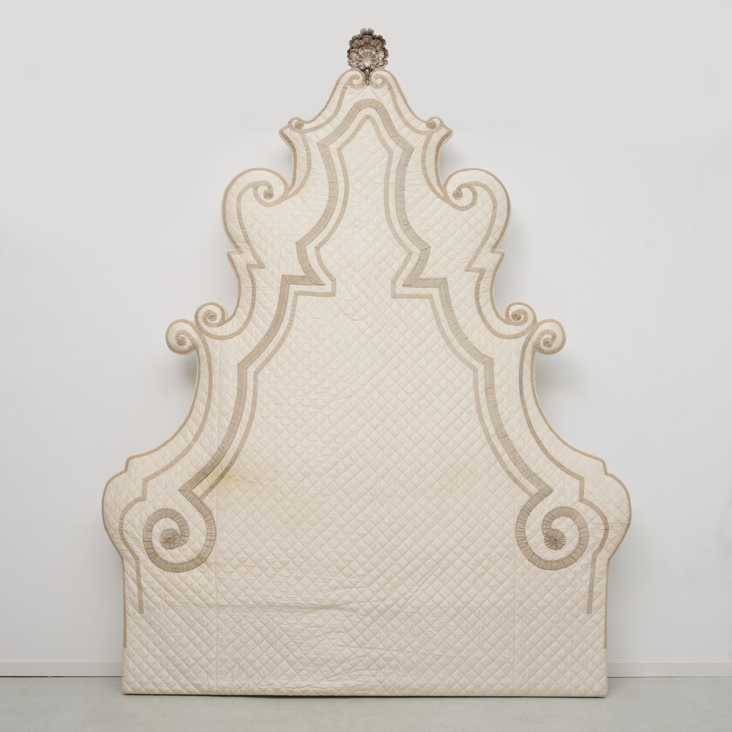 Appraisal: PETER MARINO STUDIO KINGSIZE HEADBOARD th c USA quilted white