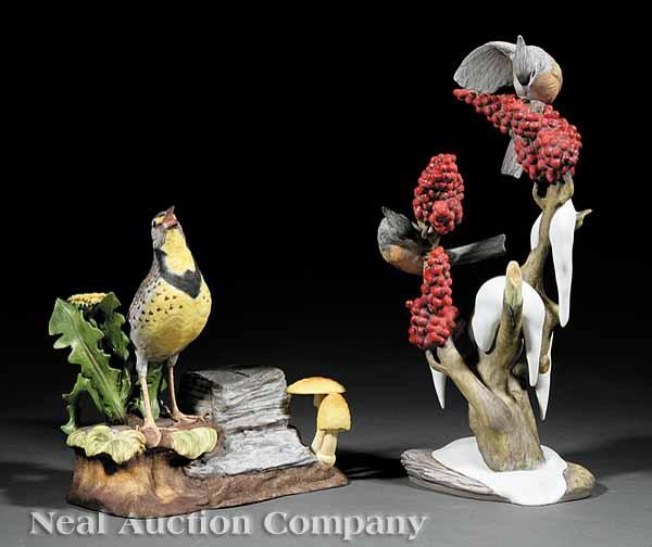 Appraisal: Two Boehm Porcelain Figures comprising a Western Meadowlark Figure no