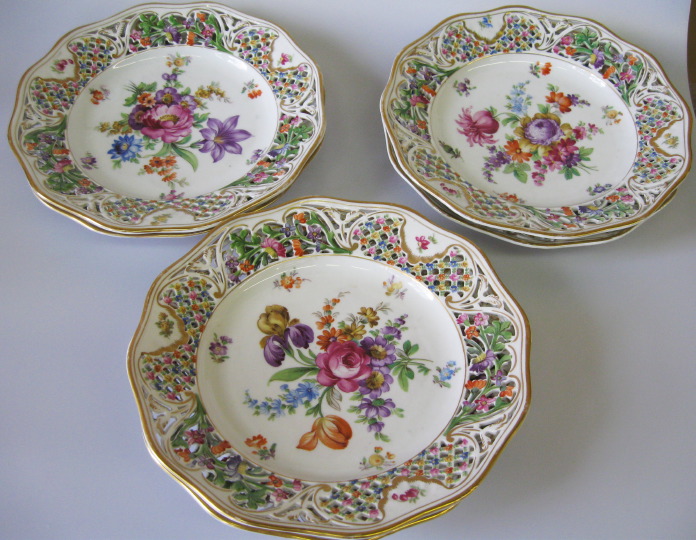 Appraisal: Set of Six Schumann Porcelain Dessert Plates first quarter th