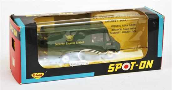 Appraisal: SPOT-ON COMMER SECURITY VAN MONEY BOX green with slot to