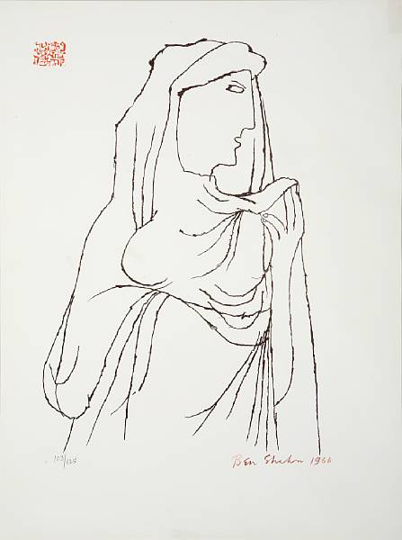 Appraisal: Ben Shahn Lithuanian - Levana P Lithograph in black and