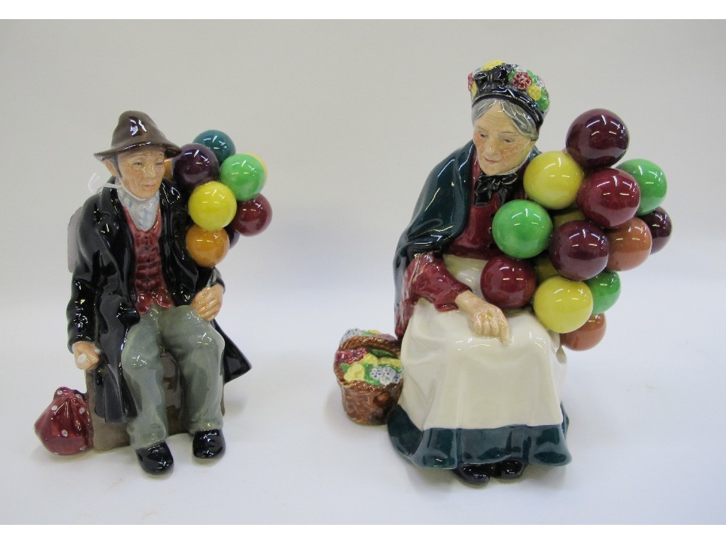 Appraisal: Two Royal Doulton figures The Old Balloon Seller HN and