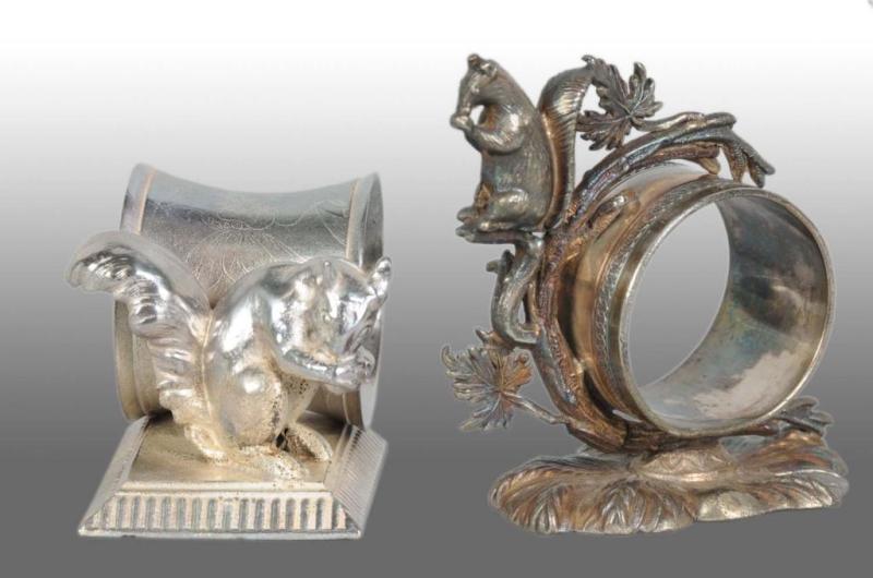 Appraisal: Lot of Figural Napkin Rings Description Includes squirrel eating a