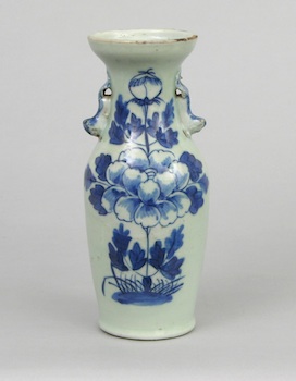 Appraisal: An Oriental Blue and White Porcelain Vase Of tapered form