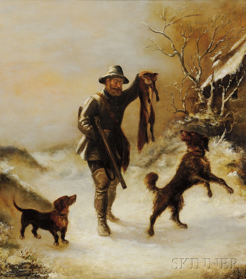 Appraisal: Victor Zippenfeld German fl - Huntsman with Fox and Hounds