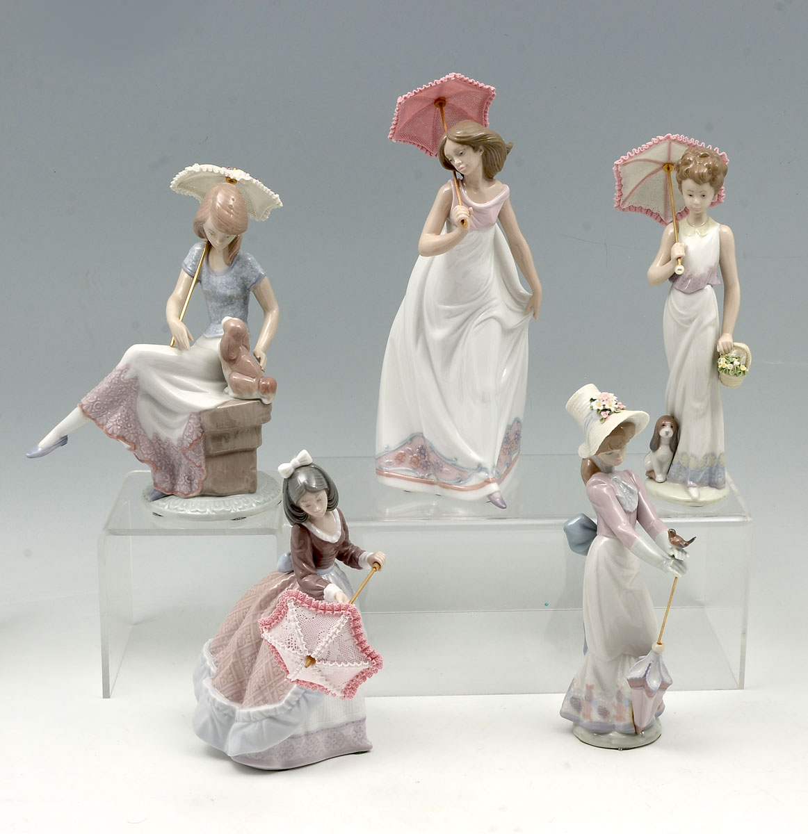 Appraisal: PC LLADRO PARASOL GIRLS COLLECTION Girl with Parasol and dog