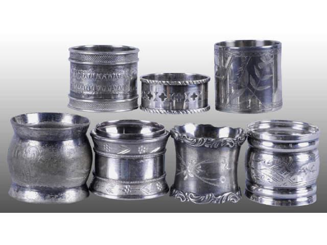 Appraisal: Lot of Miscellaneous Napkin Rings Description Silver-plated Condition Good -