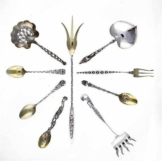 Appraisal: Whiting sterling unusual pattern flatware and serving pieces circa various