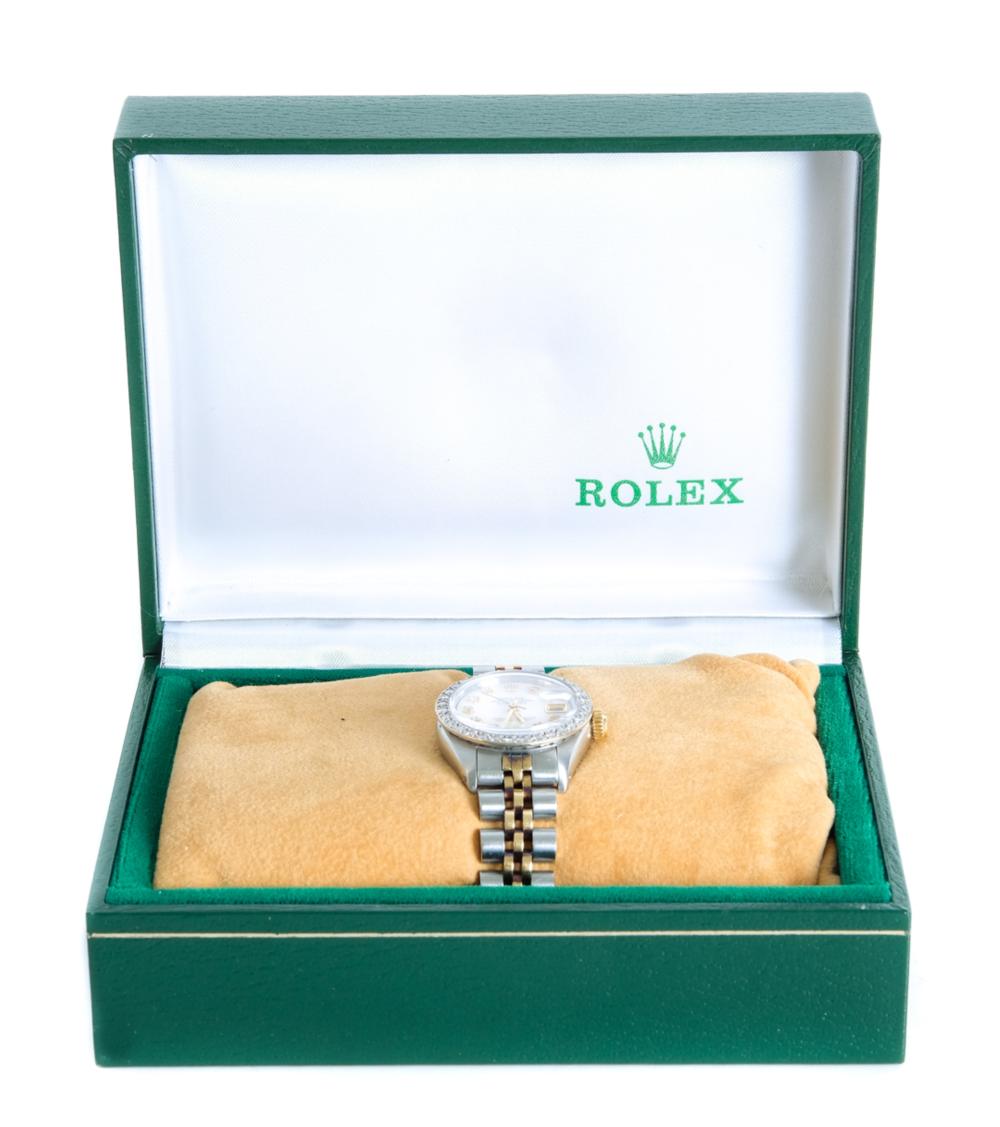 Appraisal: LADIES ROLEX DATEJUST SS WATCH W DIAMONDSLadies Rolex Datejust watch