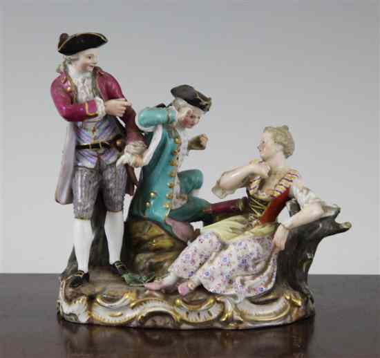 Appraisal: A Meissen group of two gentleman and a lady th