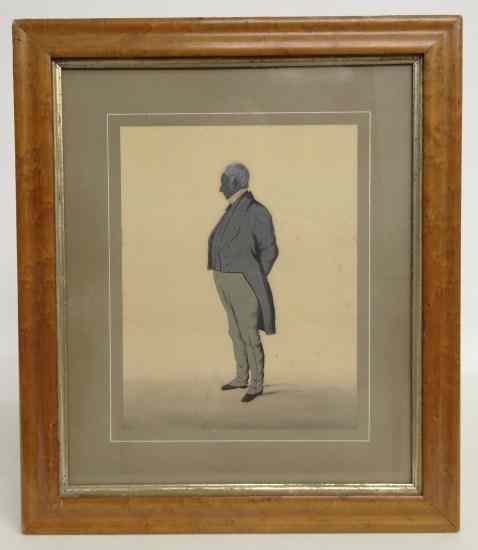 Appraisal: th c English sillhouette gentleman Retains ''The Rowley Gallery London''