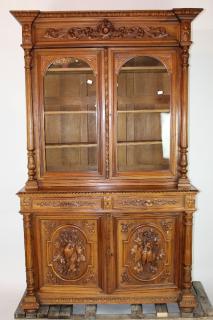 Appraisal: French Louis XIII hunt buffet in walnut French Louis XIII