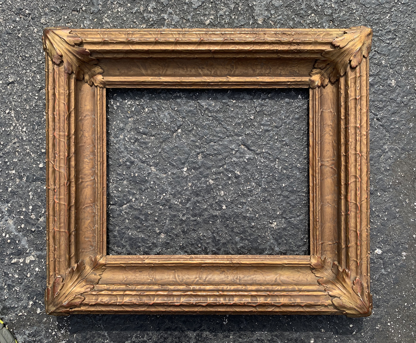 Appraisal: ARTS CRAFTS GILDED GESSO FRAME Exterior dimensions '' x ''