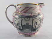 Appraisal: A large th century lustre jug with masonic symbols and