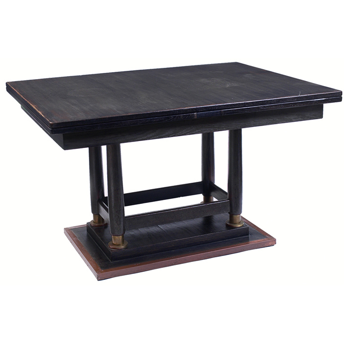 Appraisal: Secessionist dining table refectory style rectangular top supported by a