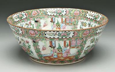 Appraisal: Chinese famille rose punch bowl rose medallion late th early