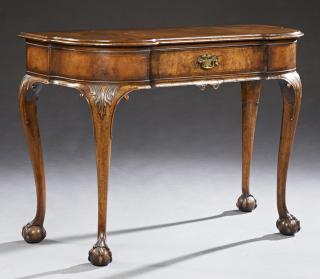 Appraisal: Chippendale Style Carved Inlaid Mahogany Console T Chippendale Style Carved