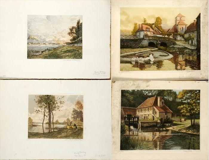 Appraisal: Georges Plasse French b Assorted Prints Aquatints Together with other