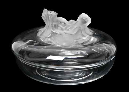 Appraisal: A Lalique Covered Center Bowl Ophelie with original box Diameter