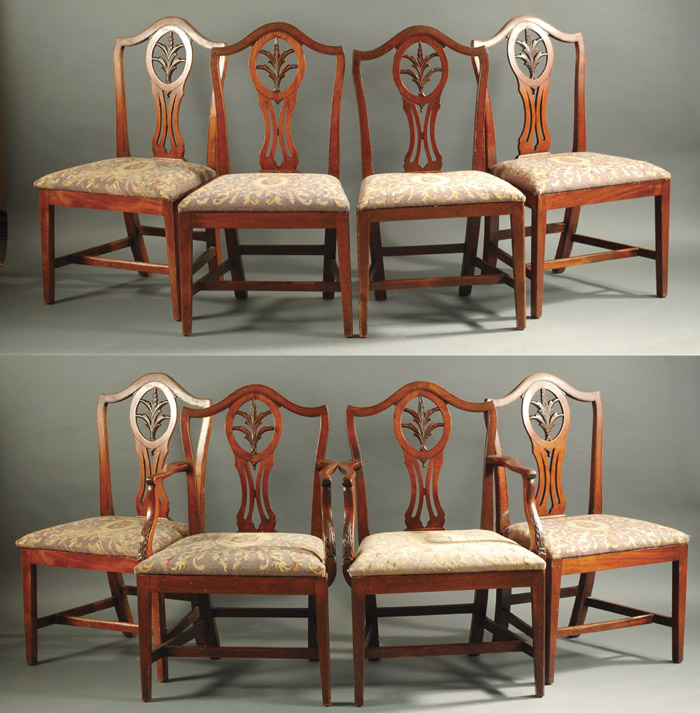 Appraisal: A RARE SET OF EIGHT GEORGE III DINING CHAIRS English