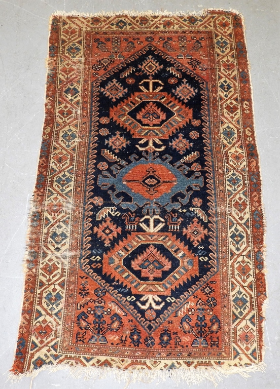 Appraisal: NW PERSIAN KURDISH WOOL CARPET RUG RUNNER Persia th CenturyThree