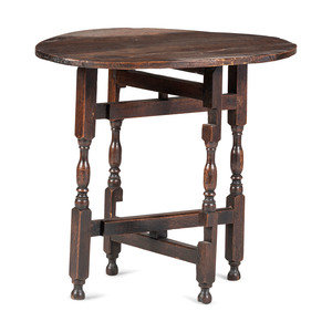 Appraisal: A William and Mary Walnut Low Tavern Table Early th