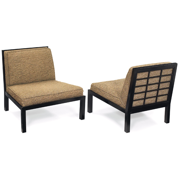 Appraisal: Michael Taylor for Baker low lounge chairs pair from the