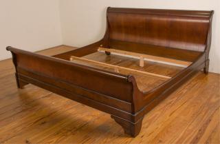 Appraisal: Grange Furniture French King Sleigh Bed Marked Made in France