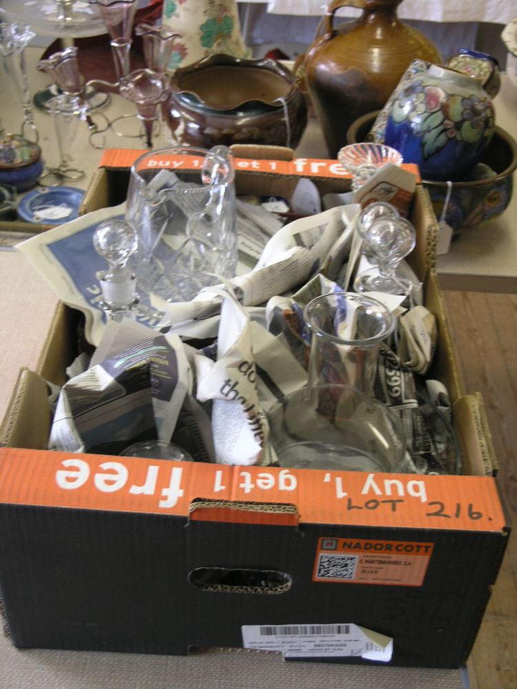 Appraisal: Assorted glassware to include a boxed spirit set as new