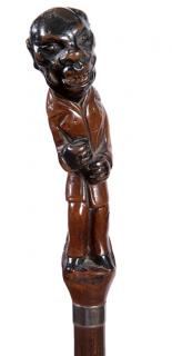 Appraisal: African American Folk-Art Cane Ca A beautiful full-figured carving of