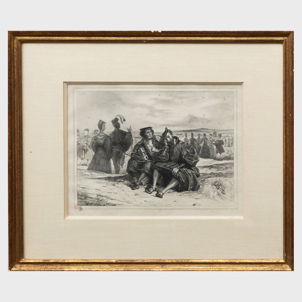 Appraisal: Eug ne Delacroix - Faust and Wagner in Conversation Lithograph