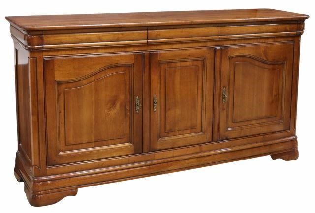 Appraisal: French Louis Philippe style fruitwood sideboard th c long rectangular