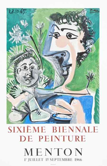 Appraisal: Pablo Picasso - after Sixi me Biennale Menton offset lithographic