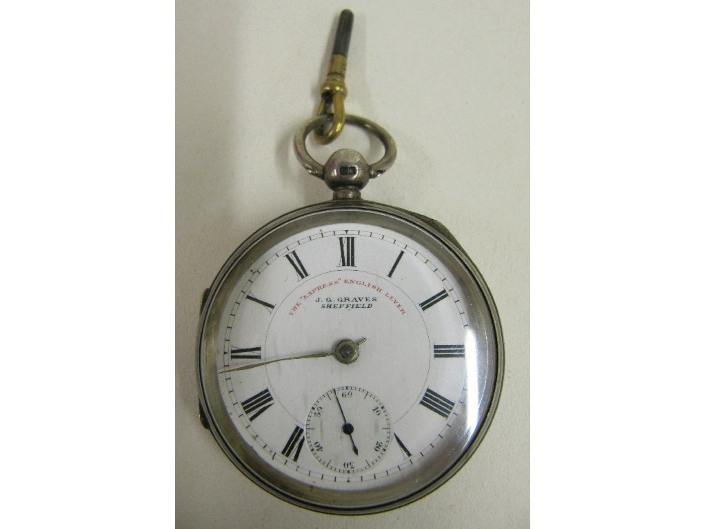 Appraisal: Silver pocket watch by J G Graves Sheffield