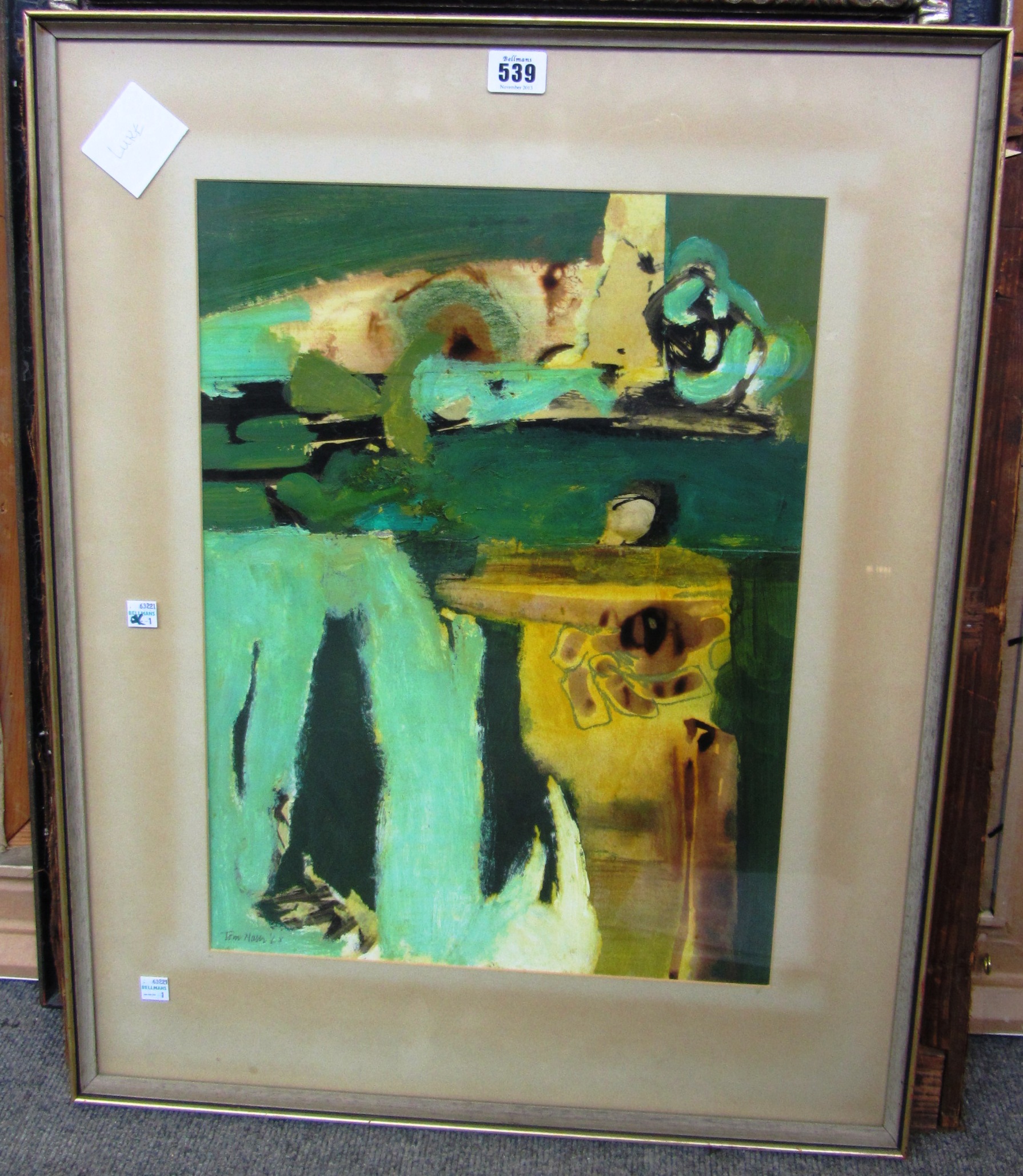 Appraisal: Tom Nash b Green Fuse oil on paper signed and