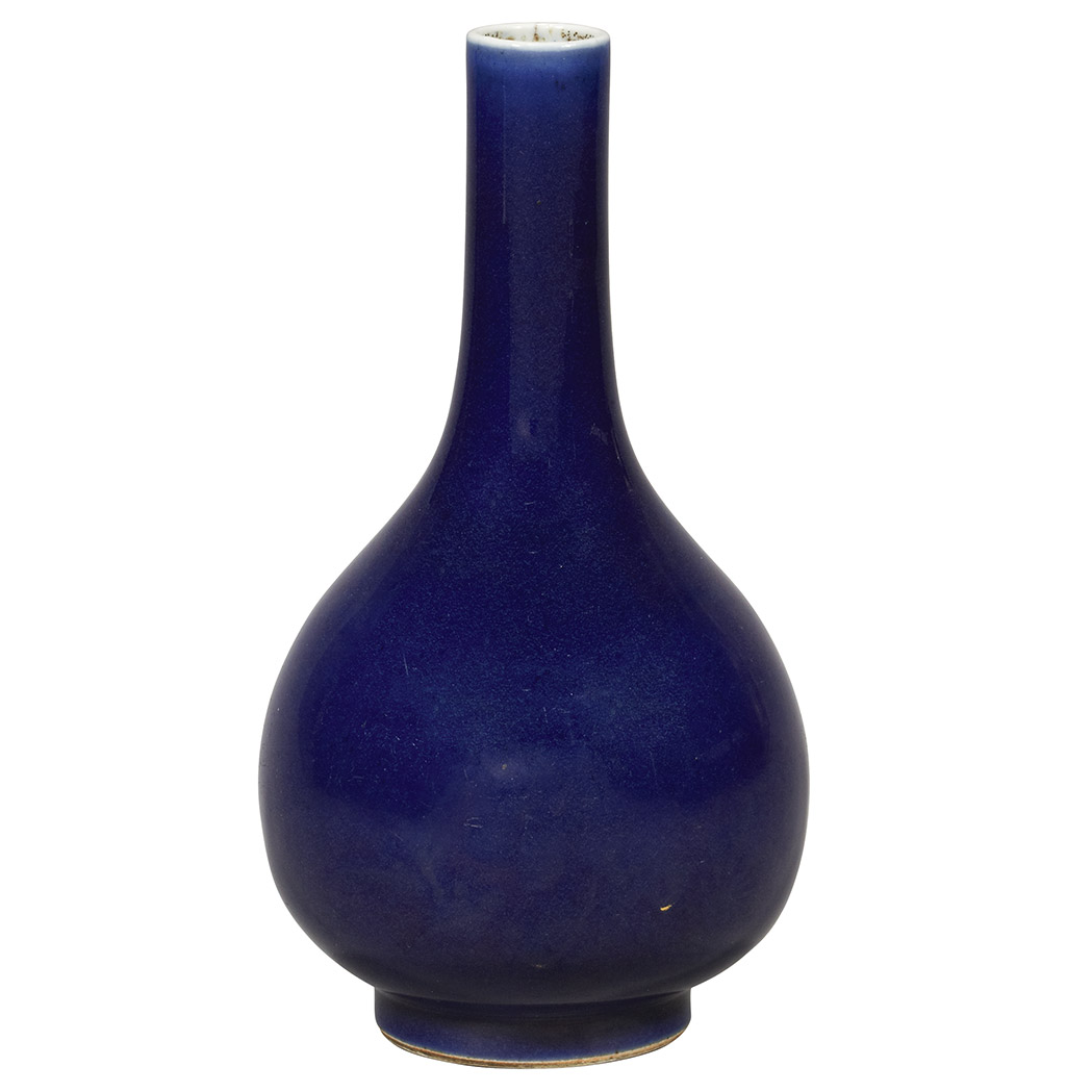 Appraisal: Chinese Blue Glazed Bottle Vase th Century The pear shape